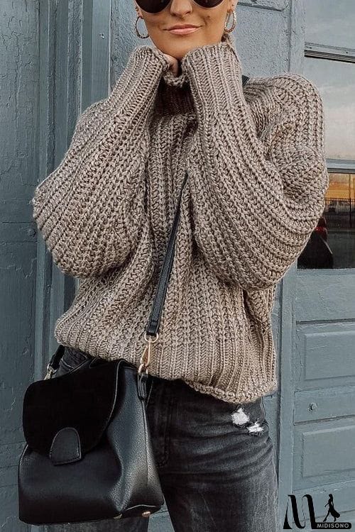 MidiSono - High Collar Sweater