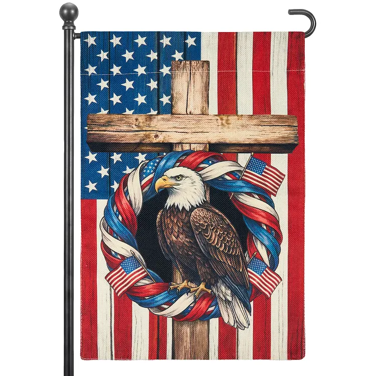 SANMADROLA Patriotic Garden Flag - 12x18 Inch Double Sided Outdoor Decoration, 4th of July American Flag for Yard, Porch, Wall & Indoor Home Decor
