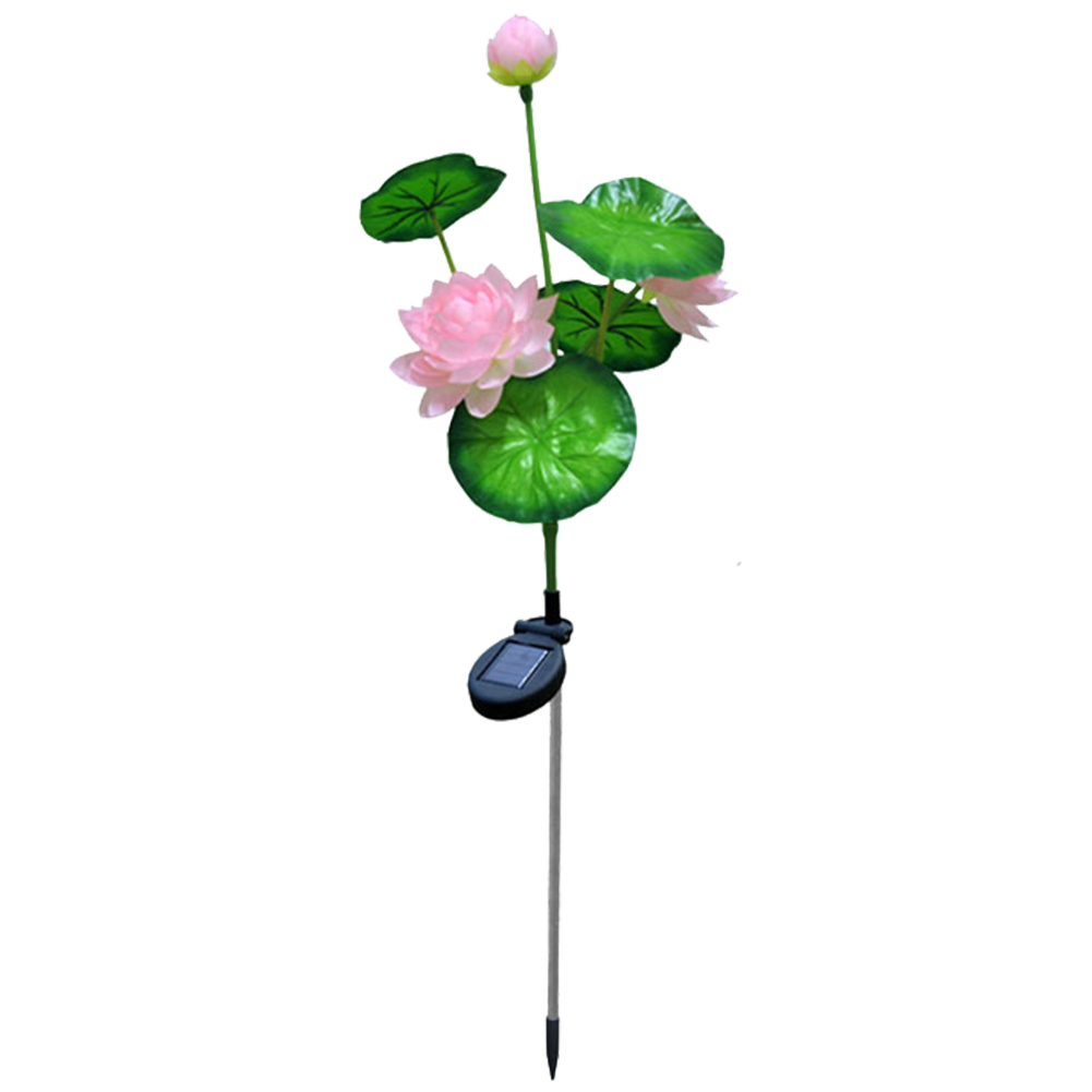 

LED Solar 3-Lotus Flower Lawn Stake-Landscape Ligjht, Pink, 501 Original