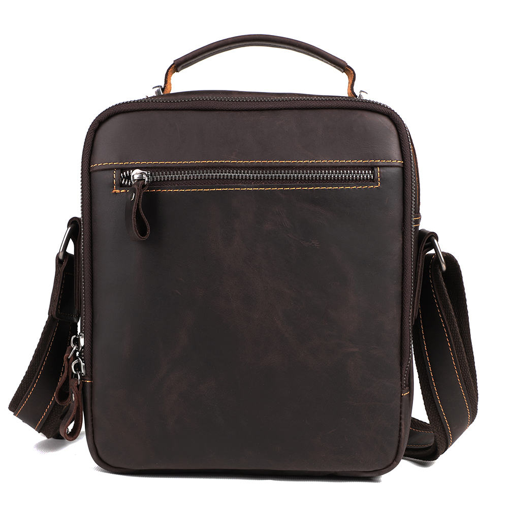 Men's messenger bag casual retro large capacity genuine leather bag