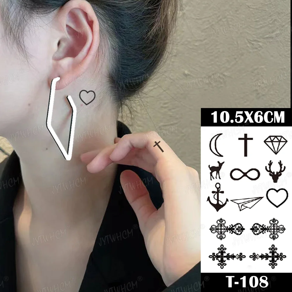 Sdrawing Butterfly Tattoo Women Sexy Waterproof Temporary Tattoo Heart Flame False Tattoo Arm Shoulder Neck Tattoo Women And Men