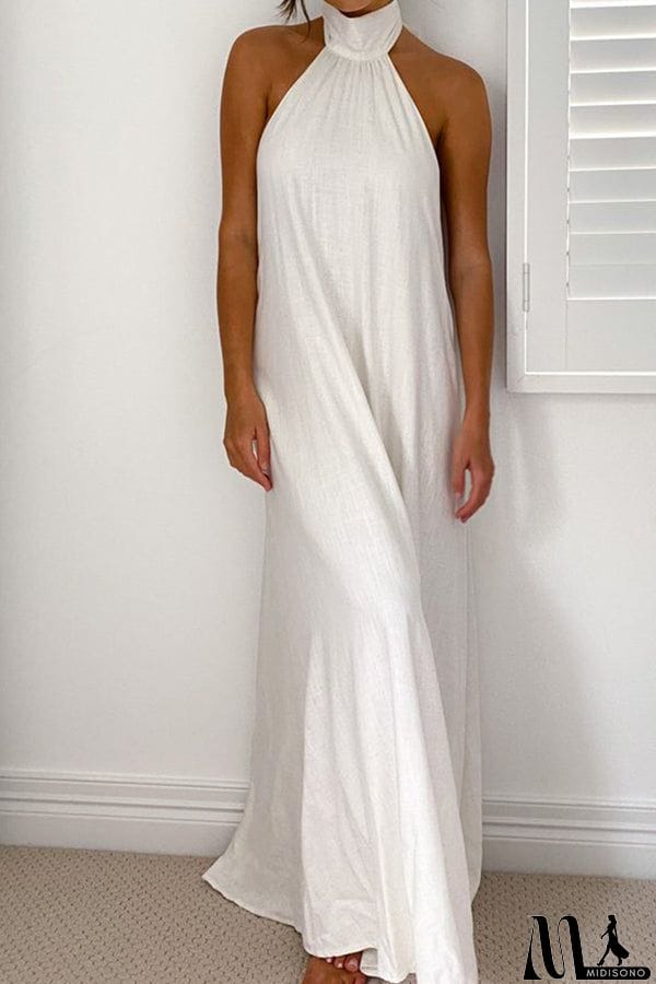 MidiSono - Fashion Halter Neck Long Backless Dress