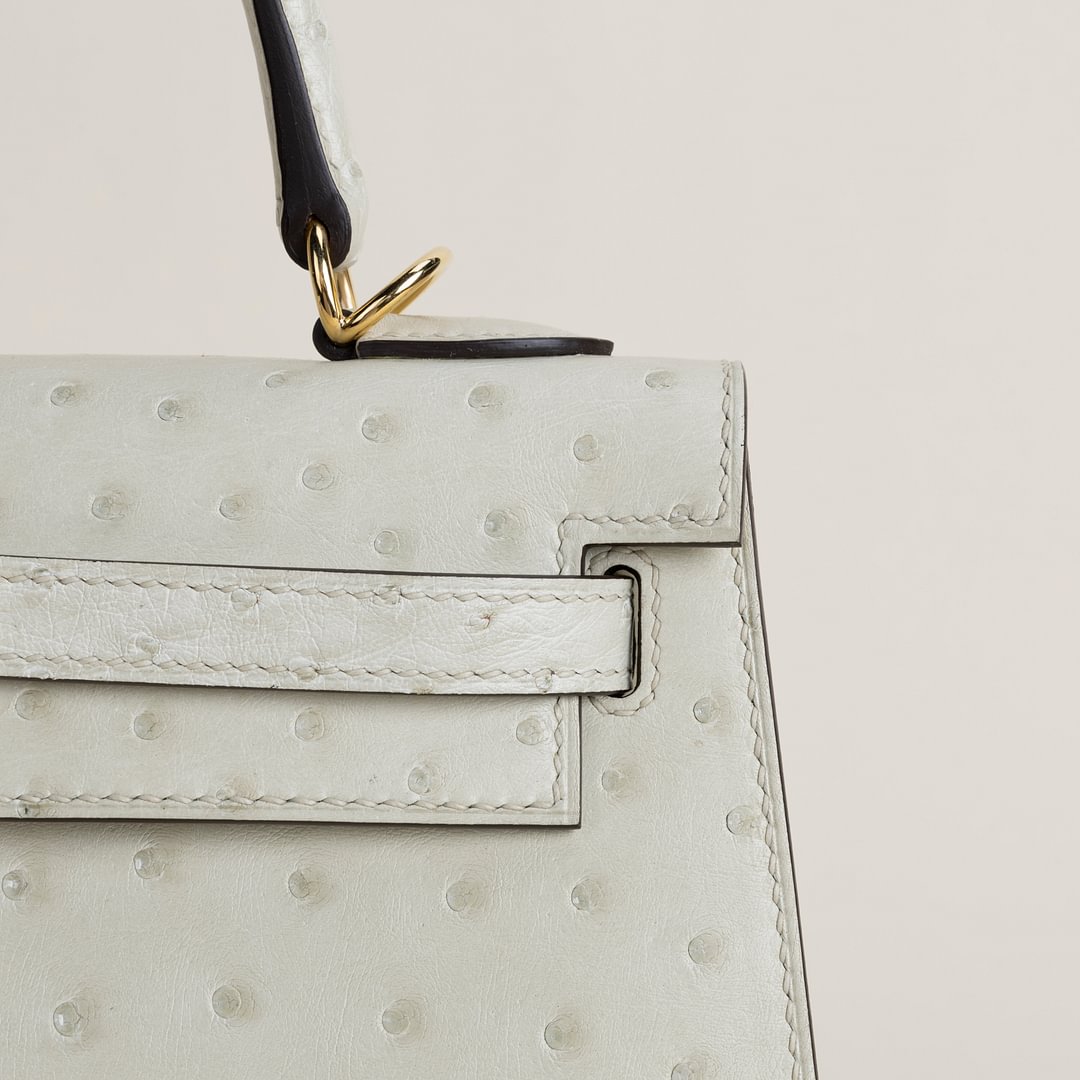 Kelly25 Ostrich 3C Parchemin GHW