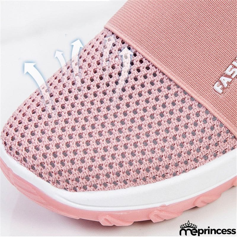 Slip-On Style Open Mesh Upper Rocker Bottom Durable Lightweight Shoes