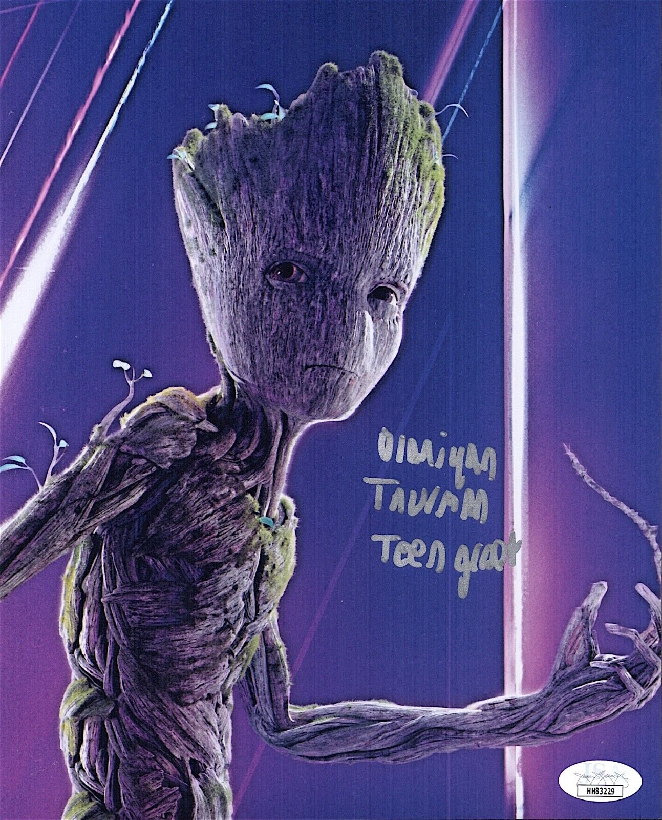 OLANIYAN THURMON Signed 8x10 Photo Poster painting TEEN GROOT Avengers End Game JSA COA Cert