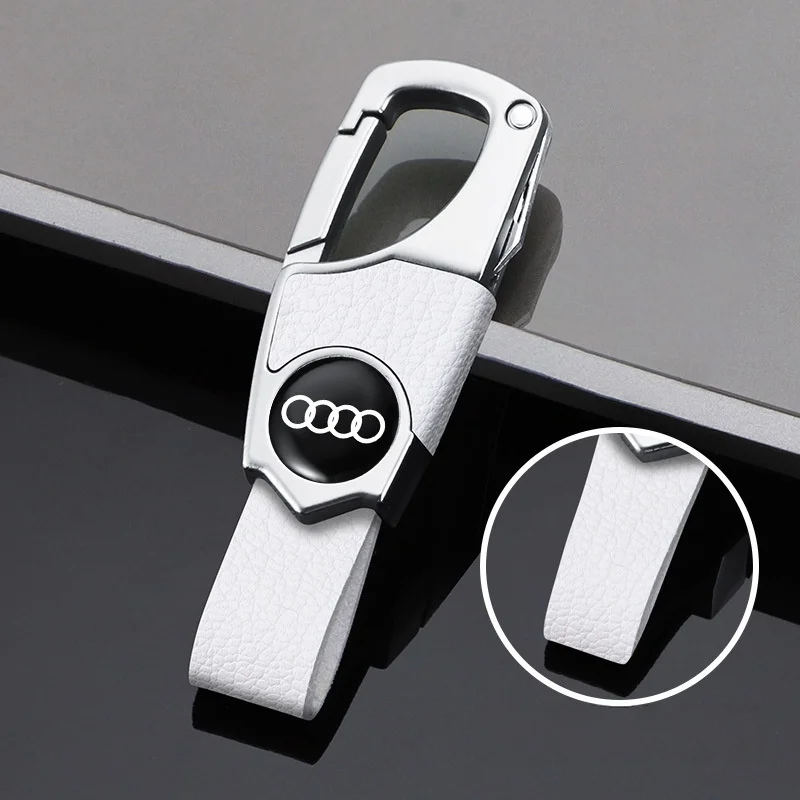 Car anti-theft pendant creative men's high-end keychain suitable for various car keys key leather chain ring