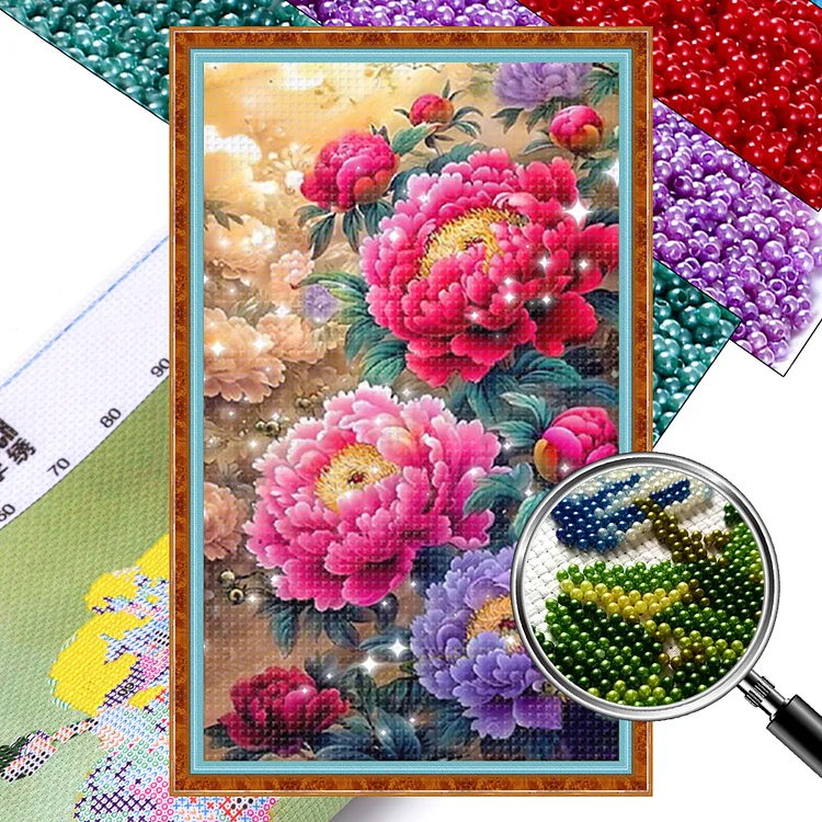 Flower - 11CT Bead Embroidery Cross Stitch(60*105cm)(Full Embroidery)