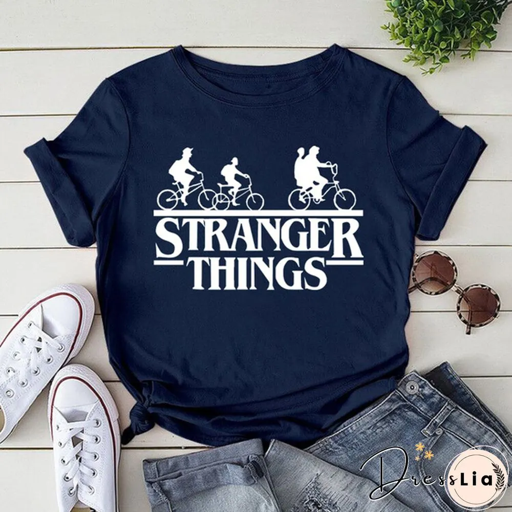 Hot Stranger Things Print T-Shirt Summer Casual Short Sleeve T Shirt Women Men Stranger Things Shirts
