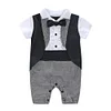 Baby Boy Gentleman Bowtie Plaid Swallowtail Sets 2 Pcs