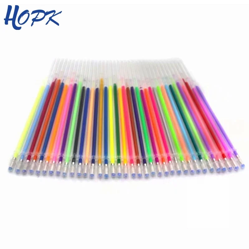 48 Pcs/set 48 Colors Gel Pen Refill Set Multi Colored Painting Gel Ink Pens Refills Rod for School Supplies Stationery