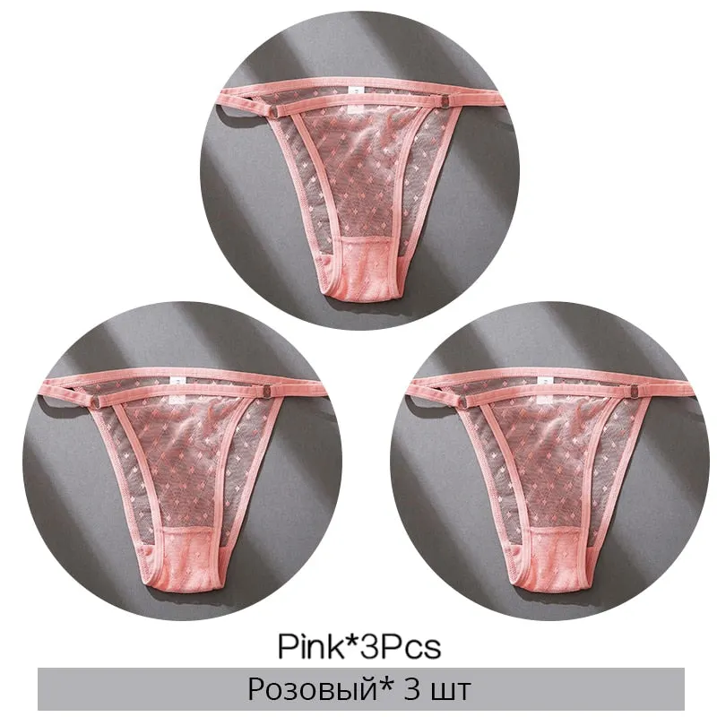 FINETOO M-2XL Sexy Panties Women Dot Lace Bikini Underpants Low Waist Lace Underwear Plus Size Panty Ladies Lingerie Girls Panty