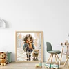 Girl And Dog-14CT Stamped Cross Stitch 42*48cm/16.54*18.9in