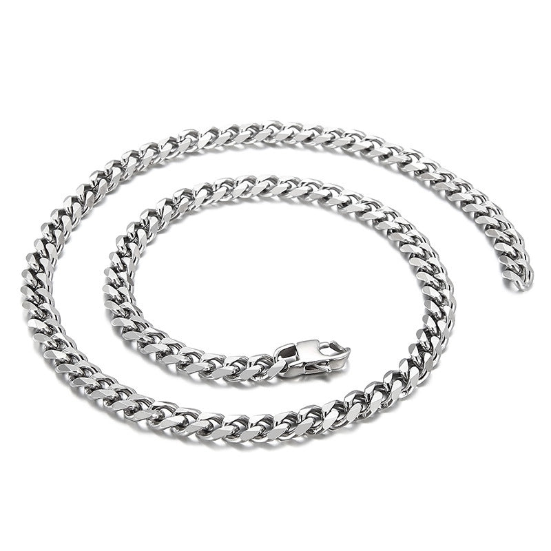 Minimalist Solid Color Titanium Steel Chain Unisex Necklace