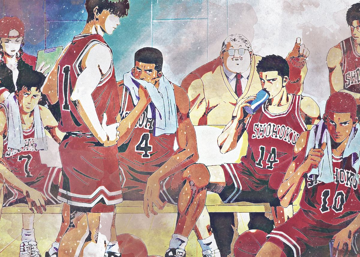 Classic Popular Anime Slam Dunk Black and White Cartoon Posters Canvas Painting and Prints Wall Art Picture for Room Home Decor