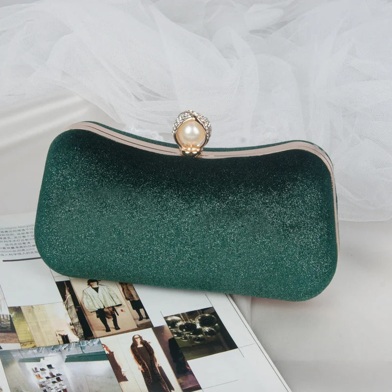 Vintage Clutch Bag Bronzing Velvet Party Bag