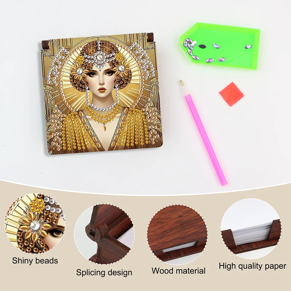 DIY Elegant Lady Diamond Painting Note Box Paper 160 Sheets of Paper for DIY Art Craft