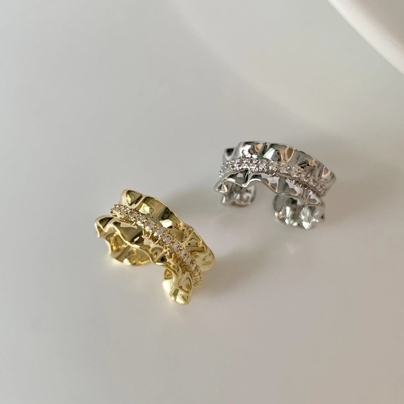 1 Piece Minimalist Solid Color Plating Copper 18K Gold Plated Ear Cuffs