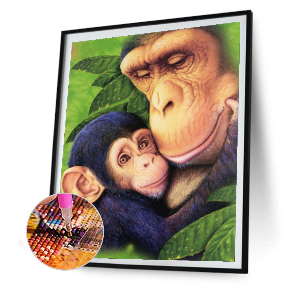 

(Multi-Size) Ape - Round/Square Drill Diamond Painting, Round diamond 30*40cm, 501 Original