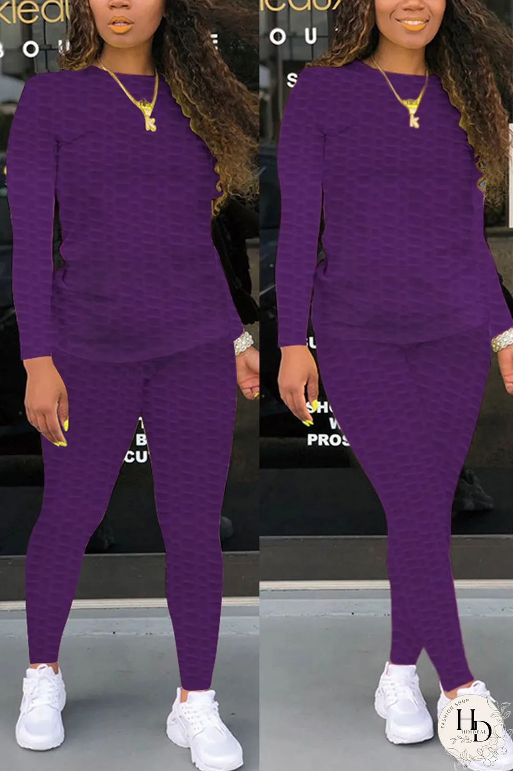 White Fashion Casual Solid Zipper Basic O Neck Long Sleeve Two Pieces