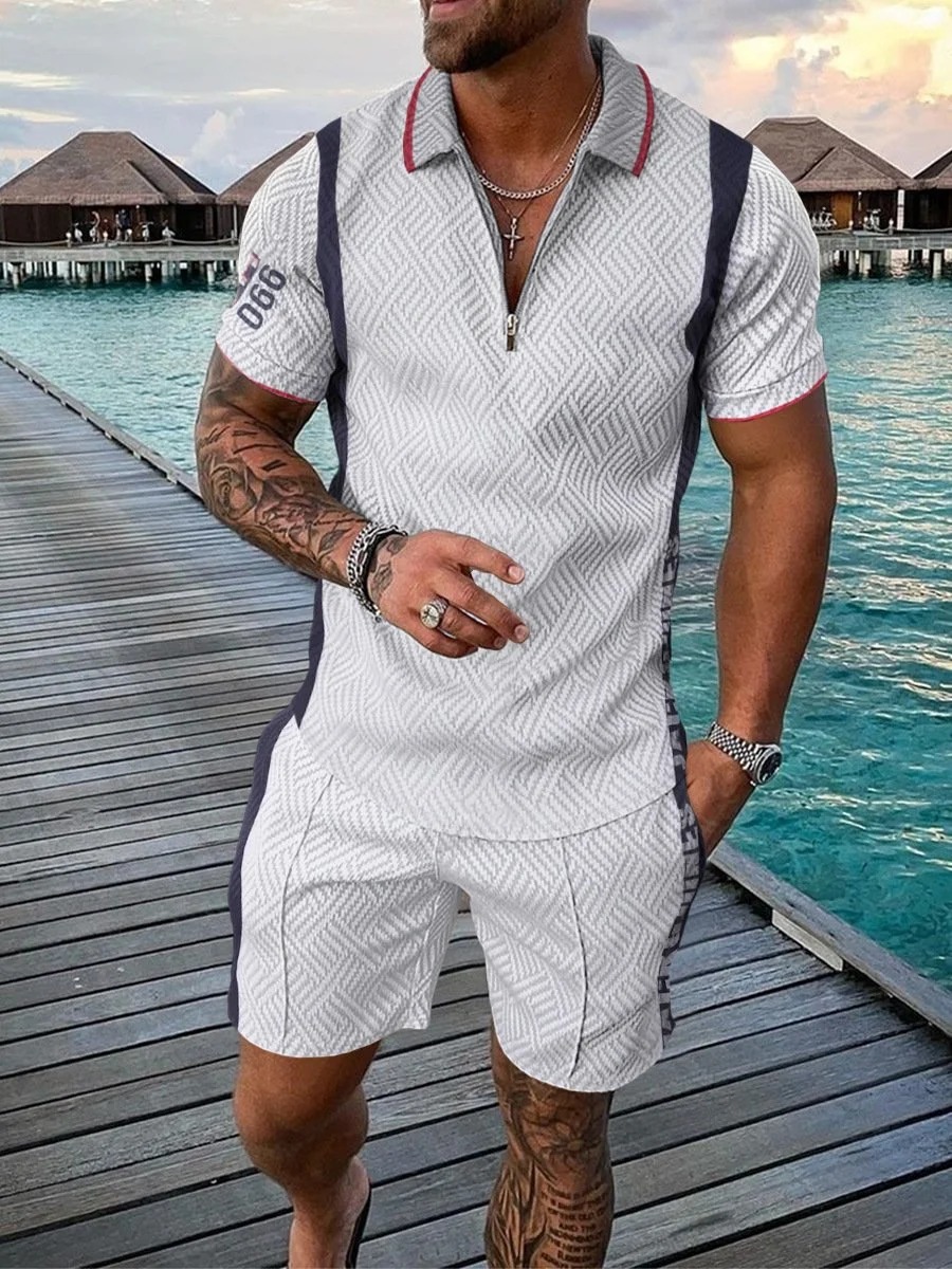 Casual Gradient Print Shirt And Shorts Co-Ord