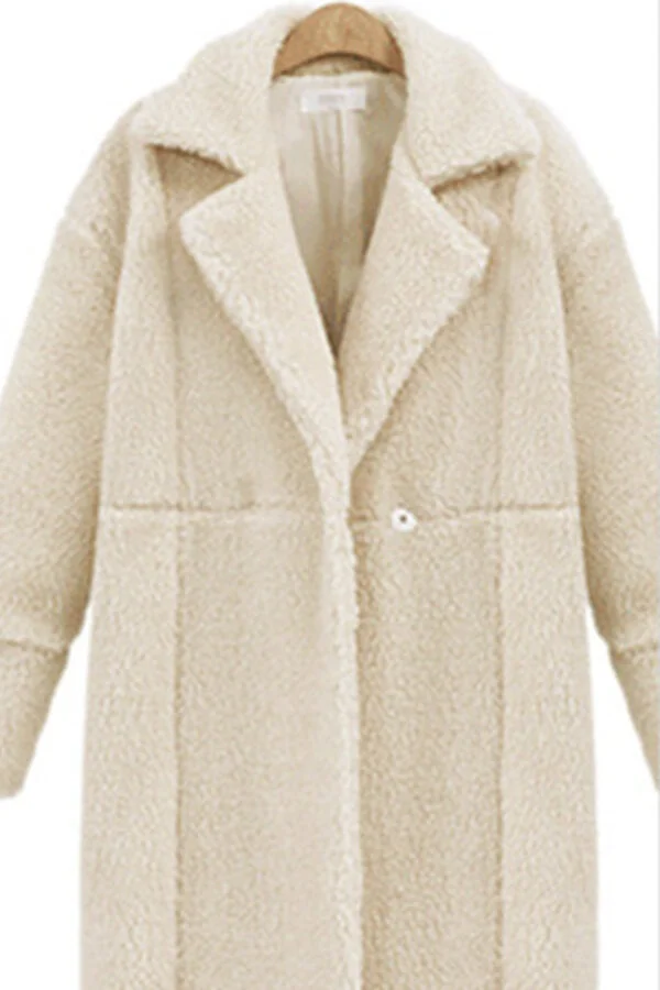 Fashion Solid Color Woolen Overcoat