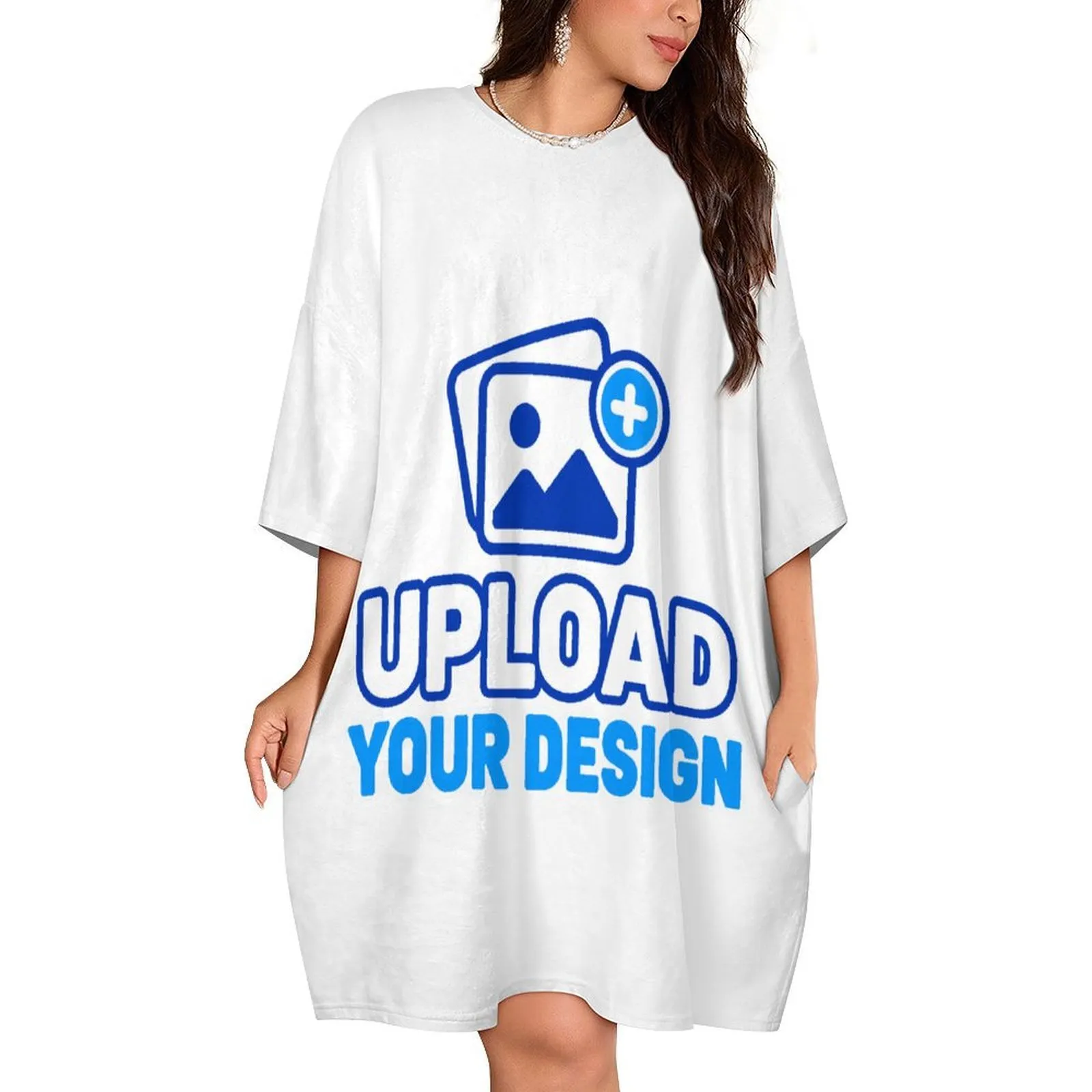 Oversized Flannel Sleep Shirt with uploaded custom design - product image