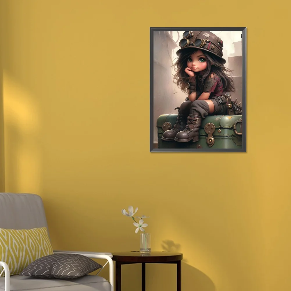 Diamond Painting - Full Round Drill - Sweet Cool Girl(Canvas|30*40cm)