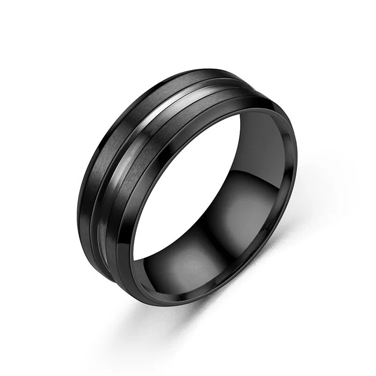Personalized Beveled Edge Slotted  Ring