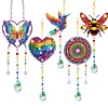 5Pcs DIY Diamond Painting Wind Chimes Crystal Window Suncatcher Craft Set Birthday Gifts Home Garden Decor