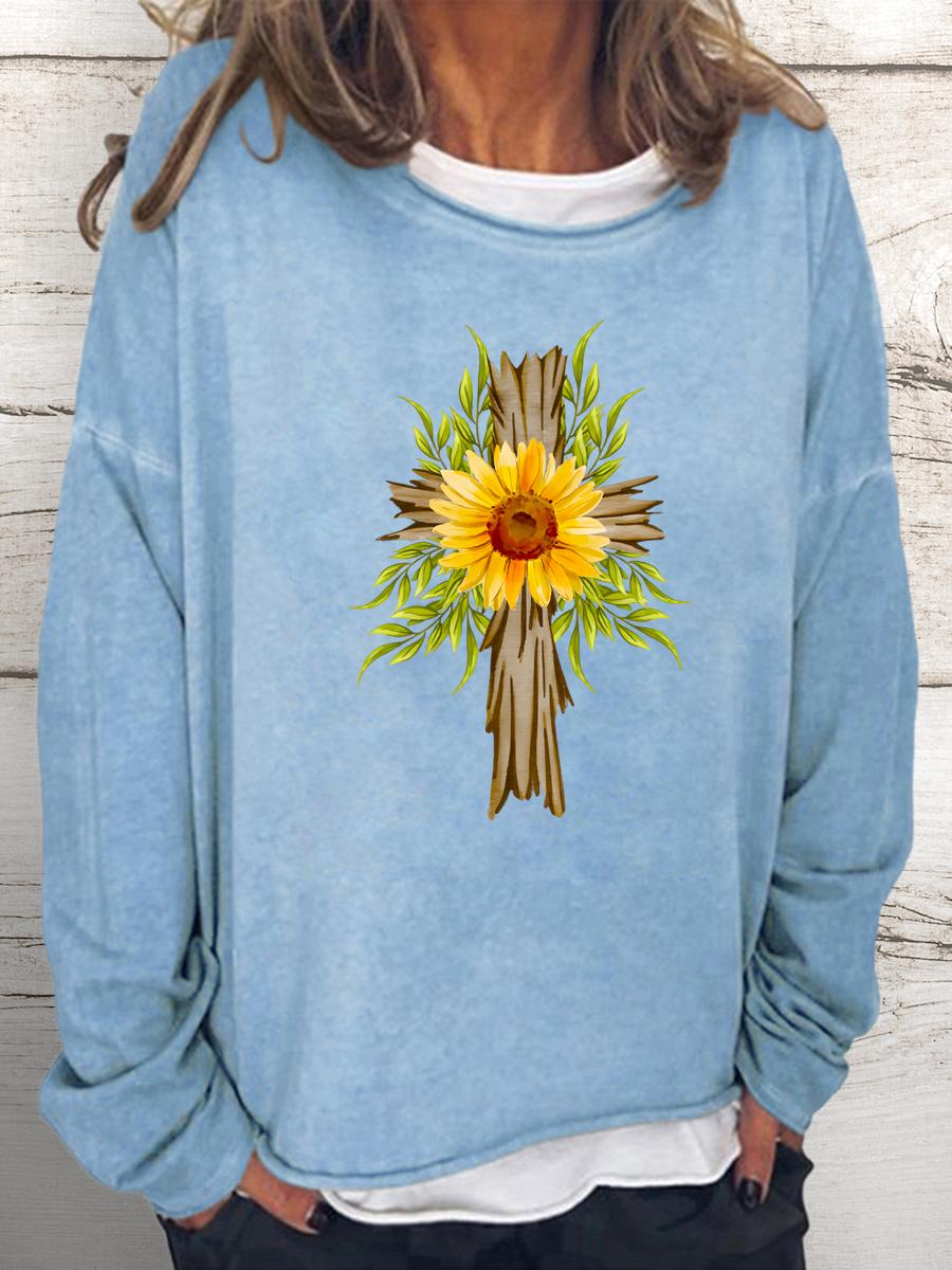 Yyeselk Womens Sweatshirts Loose Fit Fashion Lovely Sunflower