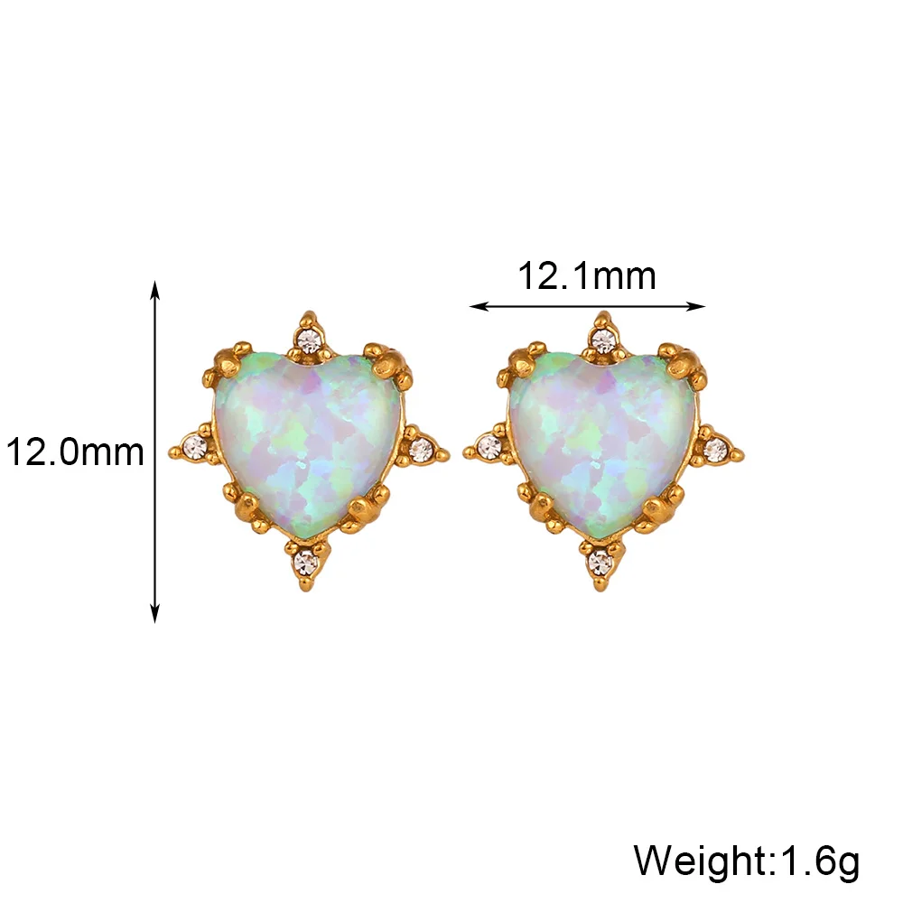 Heart Opal Pendant Necklace & Earrings & Bracelet Sets