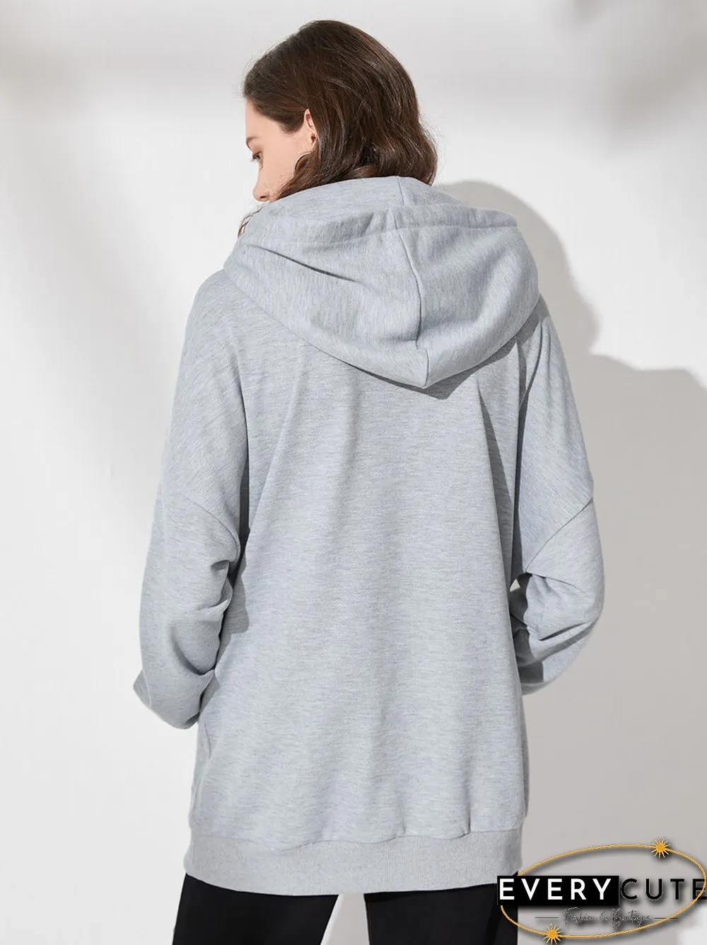 Butterfly Kangaroo Pocket Drop Shoulder Loose Hoodie