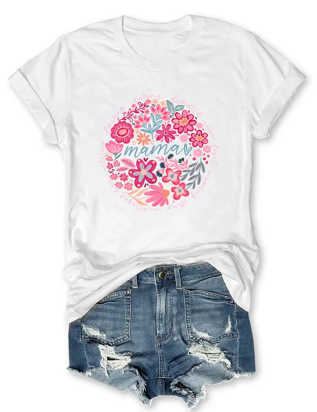 Boho Floral Mama T-shirt