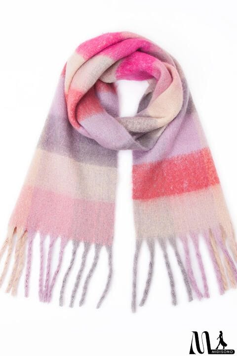 MidiSono - Fringe Detail Polyester Scarf