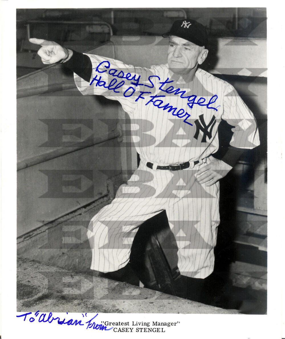 Casey Stengel Yankees Signed 8x10 autographed Photo Poster painting Reprint