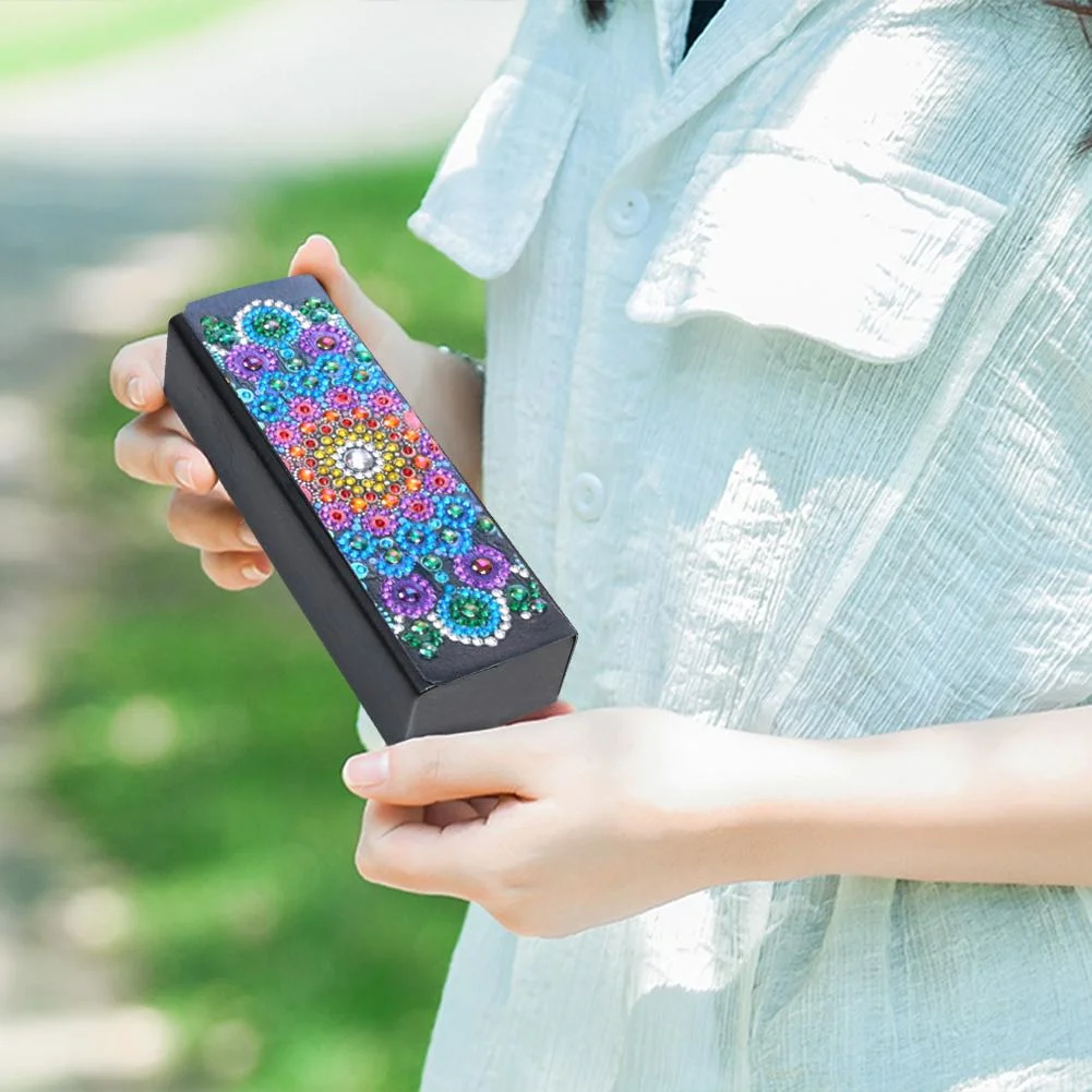 DIY Diamond Painting Leather Eye Glasses Box Travel Sunglasses Storage Case