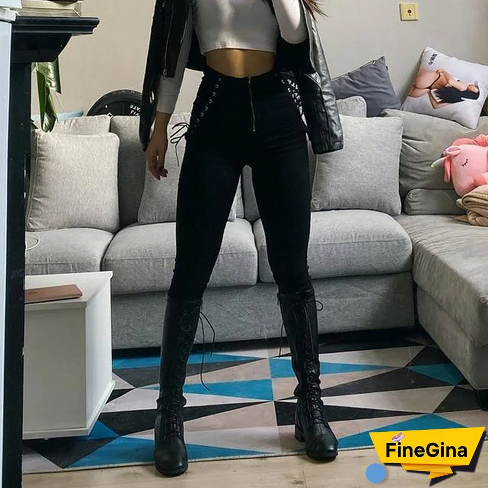 Women High Waist Jeans Woman Sexy Black Blue Elastic Skinny Pencil Pants Female Plus Size Zipper Wash Denim Trousers Girl