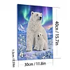 (30x40cm)DIY Pearl Painting Framed  Polar Bear Handmade Pearl Material Art Kit Living Room Decor