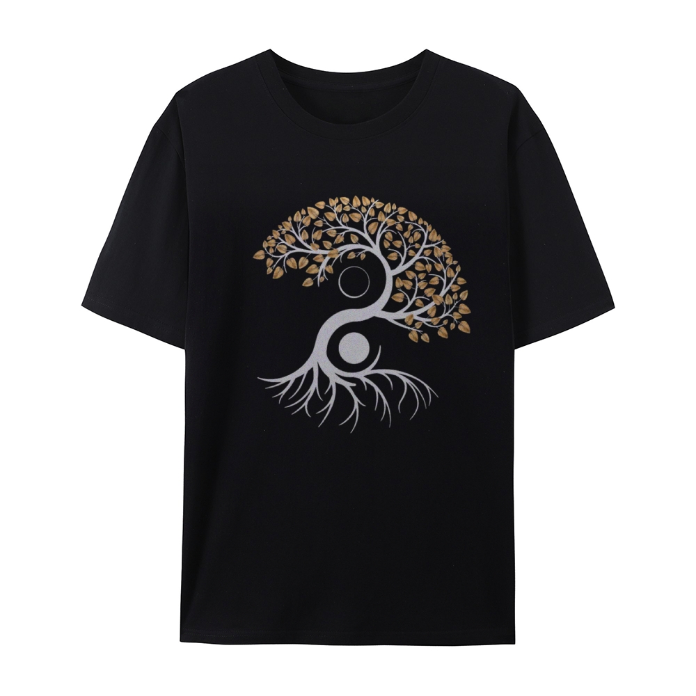 Yin Yang Harmony: 'Balanced Tree' - Philosophical T-Shirt