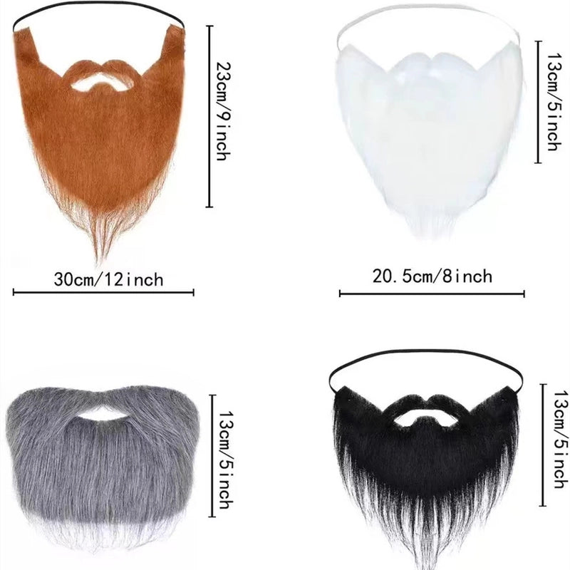 Halloween Beard Santa Claus Beard White Long Hair Black Big Beard Party Beard Dress Up