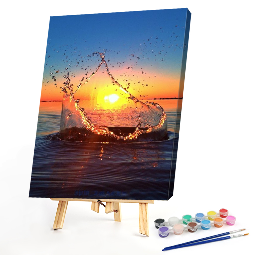 

40*50CM - Paint By Numbers - Sunset in Water, 501 Original