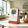 2027 New DIY Diamond Painting Sunflower Desk Calendar Set 12-Month Flip Calendar Design Monthly Planner Office Desktop Decor