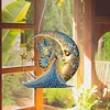 (US Local)Acrylic Moonlight Goddess Diamond Art Hanging Pendant for Garden Window Decor(D)