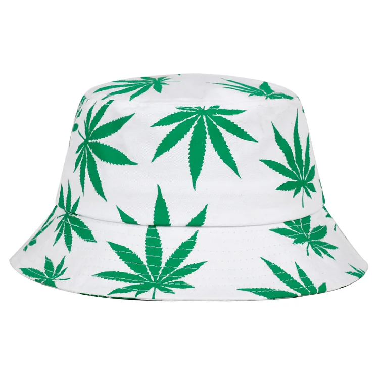 Maple Leaf Printing Double-sided Outdoor Men Women Bucket Hat
