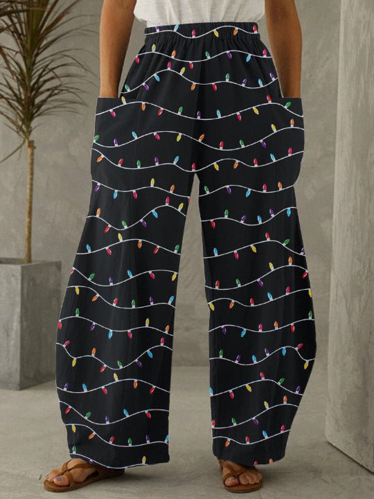Christmas Print Vintage Casual Loose Pants