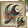 (US Only)Halloween Hat Printed Cross Stitch Kit 40x40cm DIY 11CT Embroidery Craft Set