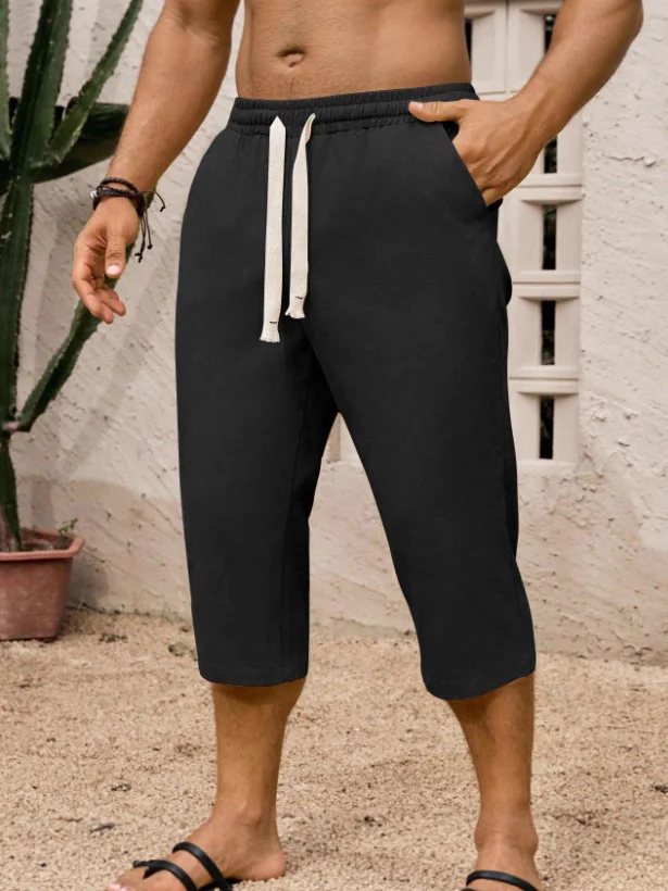 Nigikala Nigikala Men's Summer Cotton Slack Seven-Point Trousers