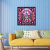Diamond Painting -DIY Round Drill Stained Glass Pink Christmas