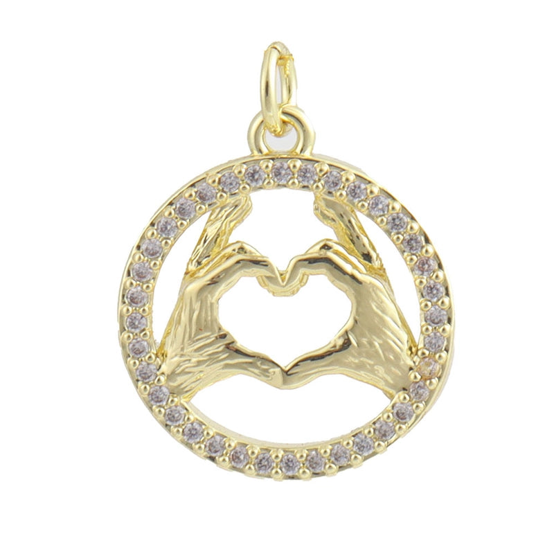 1 Piece 12 * 18mm Copper Zircon Star Heart Shape Eye Pendant Jewelry Accessories