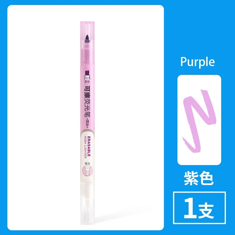 1Pc Dual Head Erasable Highlighters Pastel Marker Fluorescent Pen Art Drawing Doodling Markering Pens Stationery School Supply